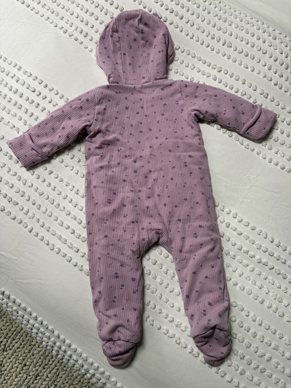 Baby Mori Ribbed Pramsuit - Picture 5 of 6